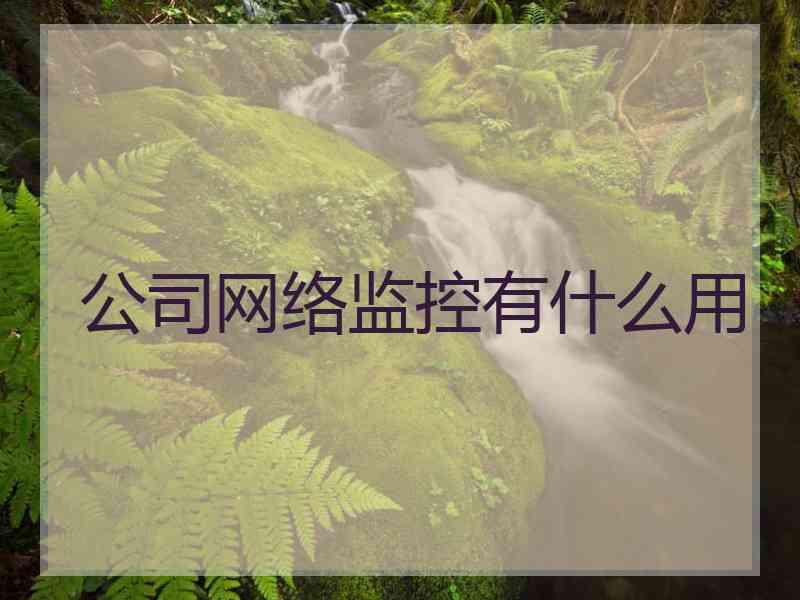 公司网络监控有什么用