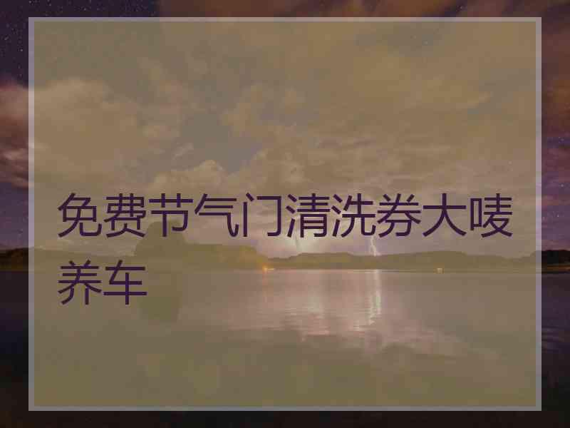 免费节气门清洗券大唛养车
