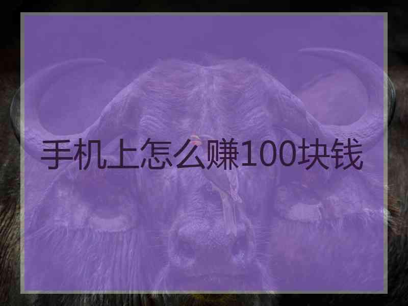 手机上怎么赚100块钱