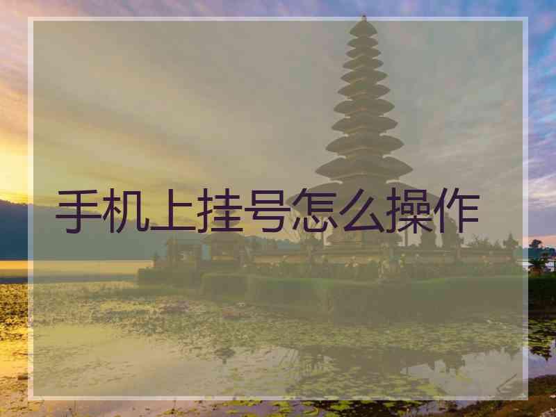 手机上挂号怎么操作