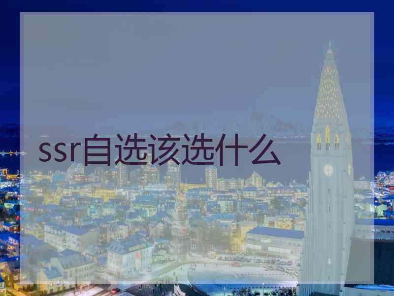 ssr自选该选什么