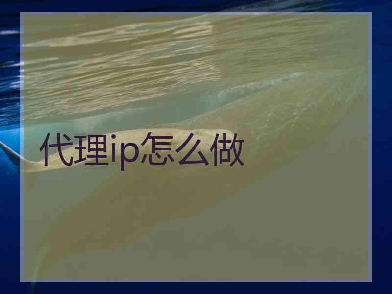 代理ip怎么做