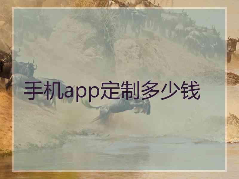 手机app定制多少钱