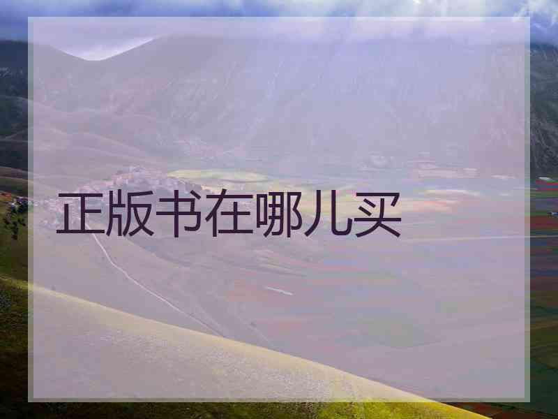 正版书在哪儿买