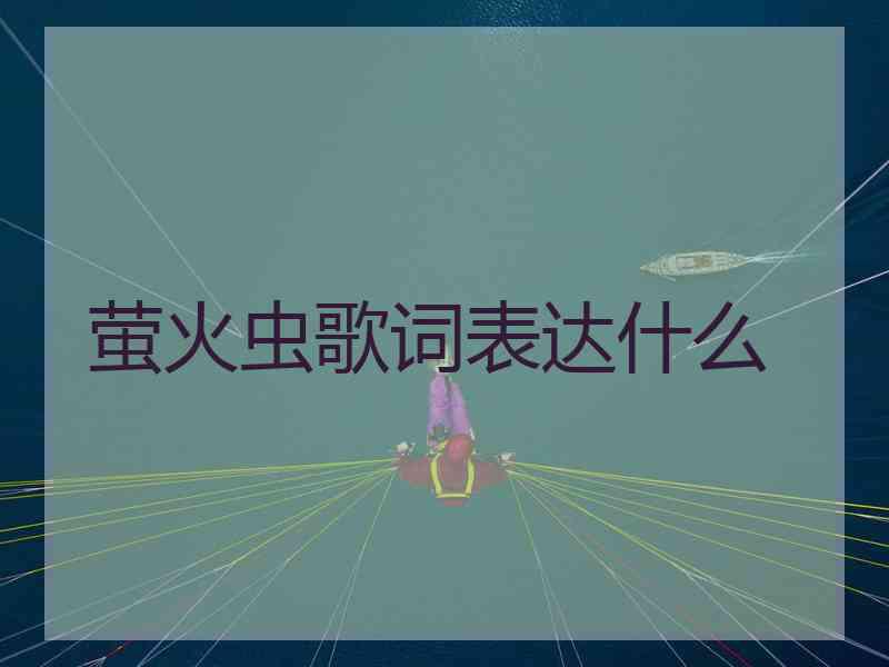 萤火虫歌词表达什么