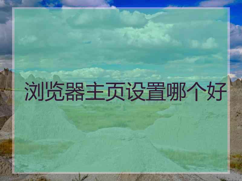 浏览器主页设置哪个好