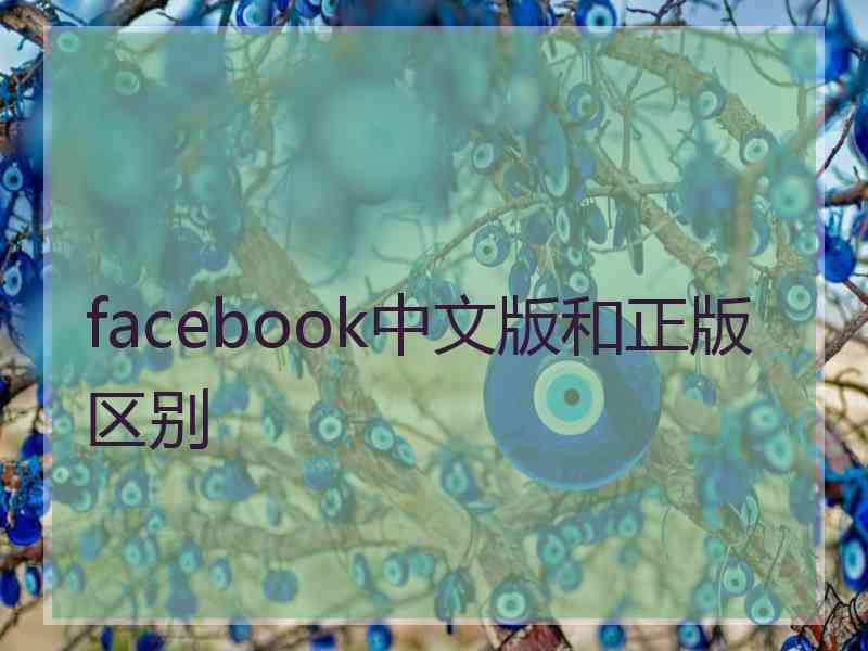facebook中文版和正版区别