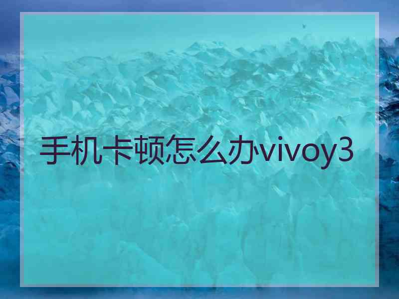 手机卡顿怎么办vivoy3