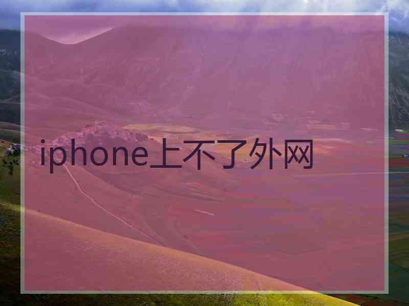 iphone上不了外网