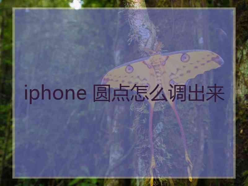 iphone 圆点怎么调出来