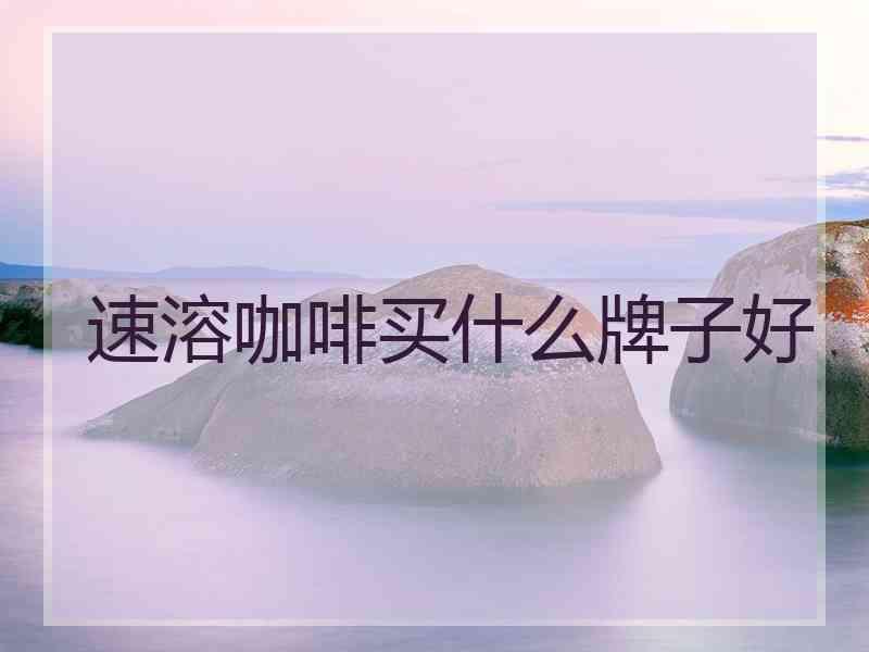 速溶咖啡买什么牌子好