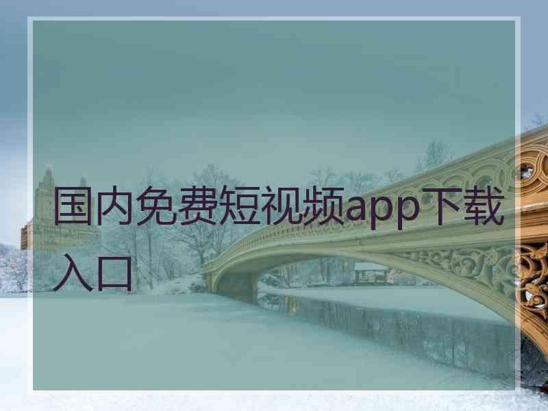 国内免费短视频app下载入口