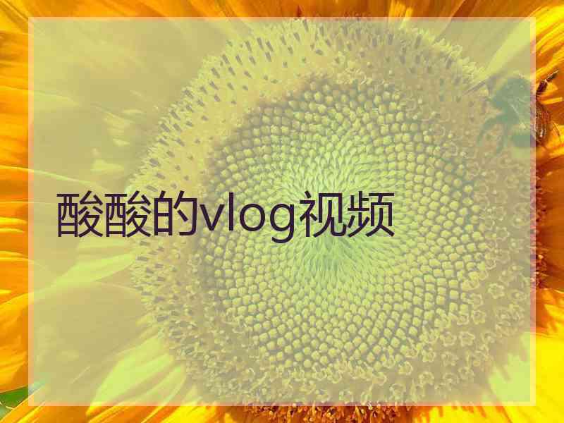 酸酸的vlog视频