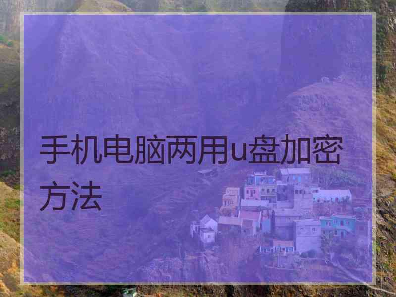 手机电脑两用u盘加密方法