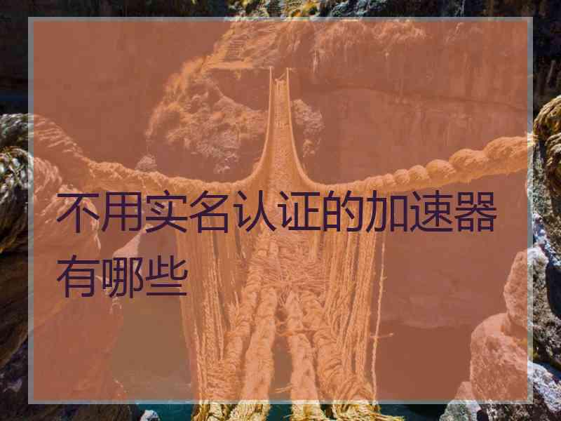 不用实名认证的加速器有哪些