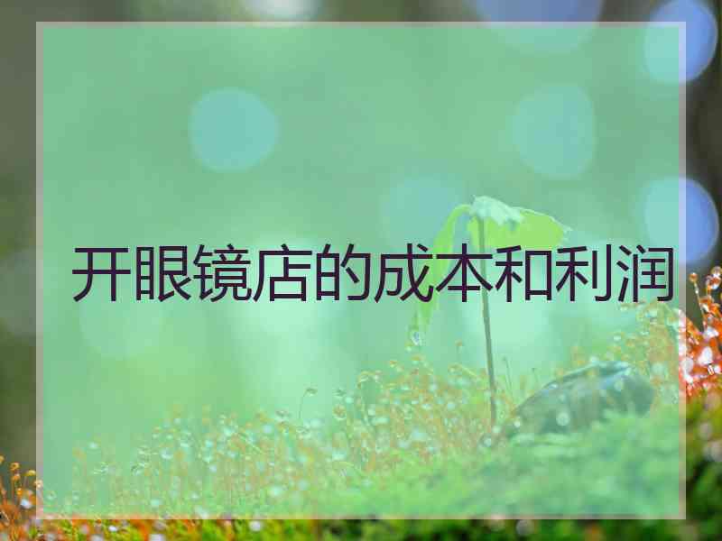 开眼镜店的成本和利润