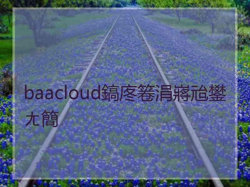 baacloud鎬庝箞涓嶈兘鐢ㄤ簡