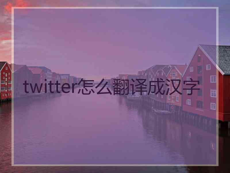 twitter怎么翻译成汉字