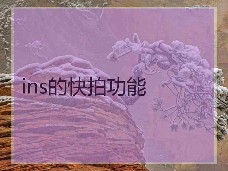 ins的快拍功能