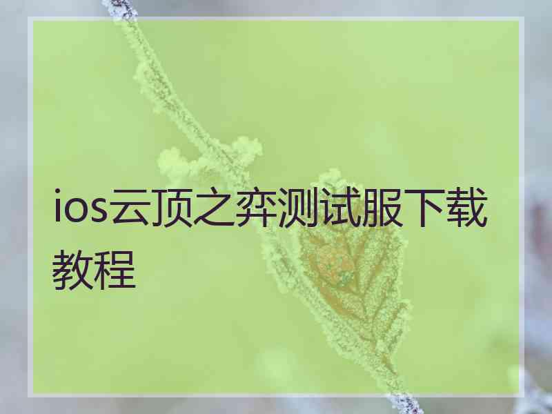 ios云顶之弈测试服下载教程
