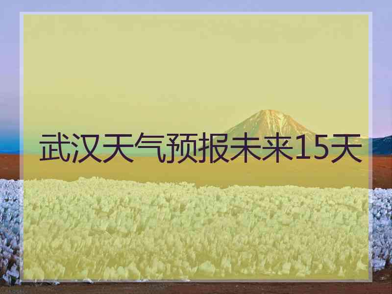 武汉天气预报未来15天