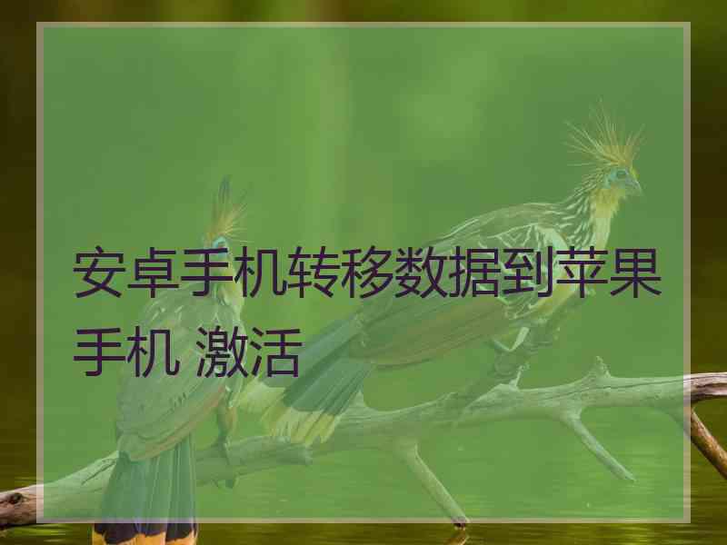 安卓手机转移数据到苹果手机 激活