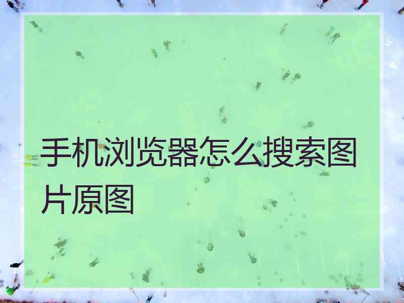 手机浏览器怎么搜索图片原图