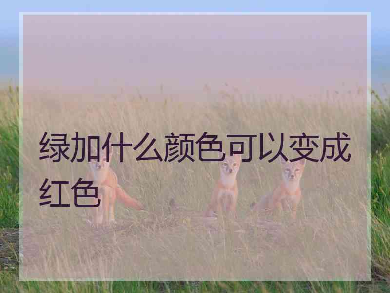 绿加什么颜色可以变成红色