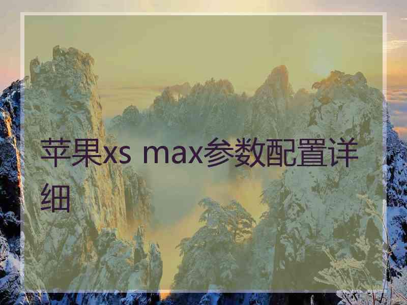 苹果xs max参数配置详细