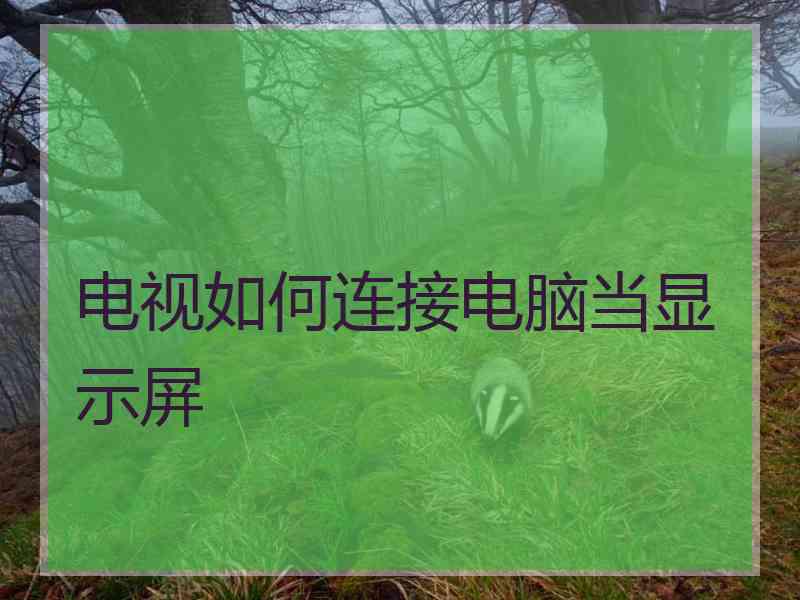 电视如何连接电脑当显示屏
