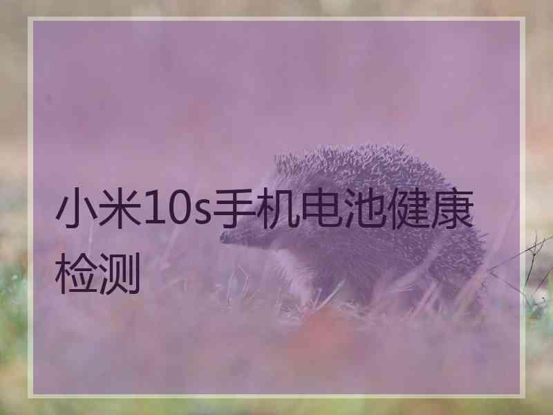 小米10s手机电池健康检测
