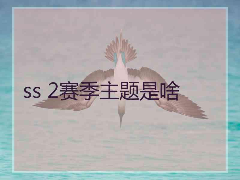 ss 2赛季主题是啥