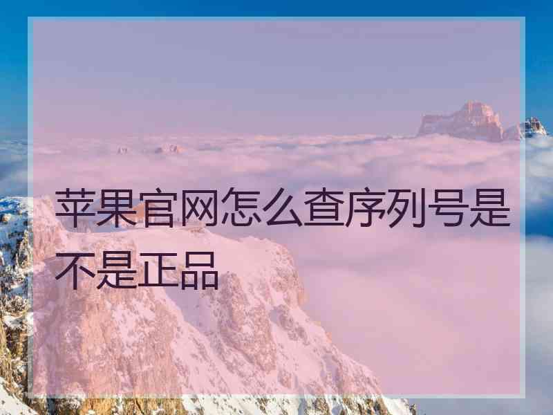 苹果官网怎么查序列号是不是正品