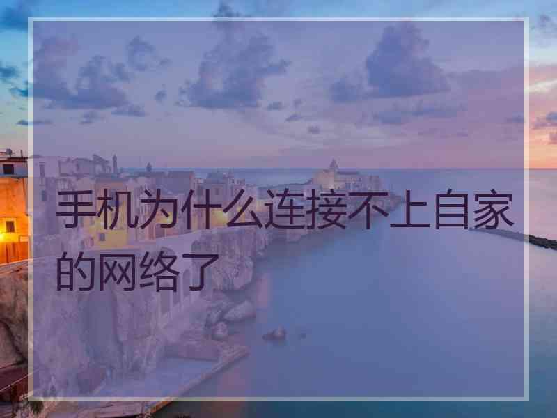 手机为什么连接不上自家的网络了