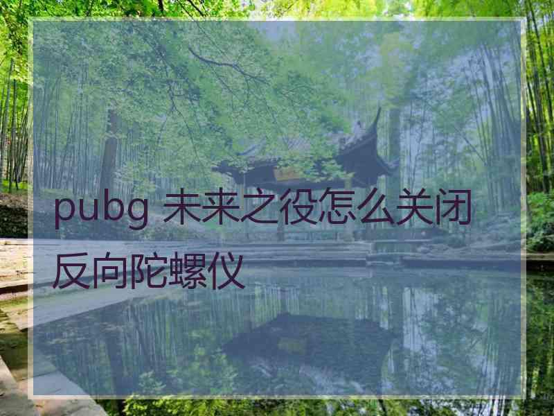 pubg 未来之役怎么关闭反向陀螺仪
