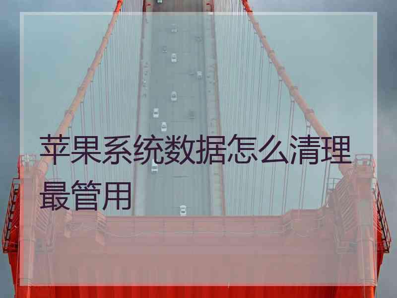 苹果系统数据怎么清理最管用