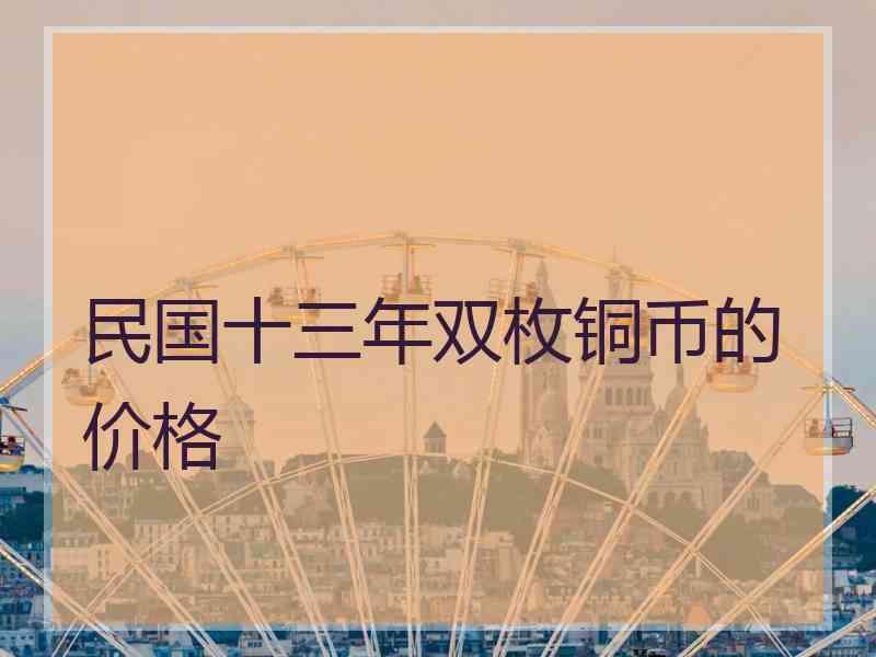 民国十三年双枚铜币的价格