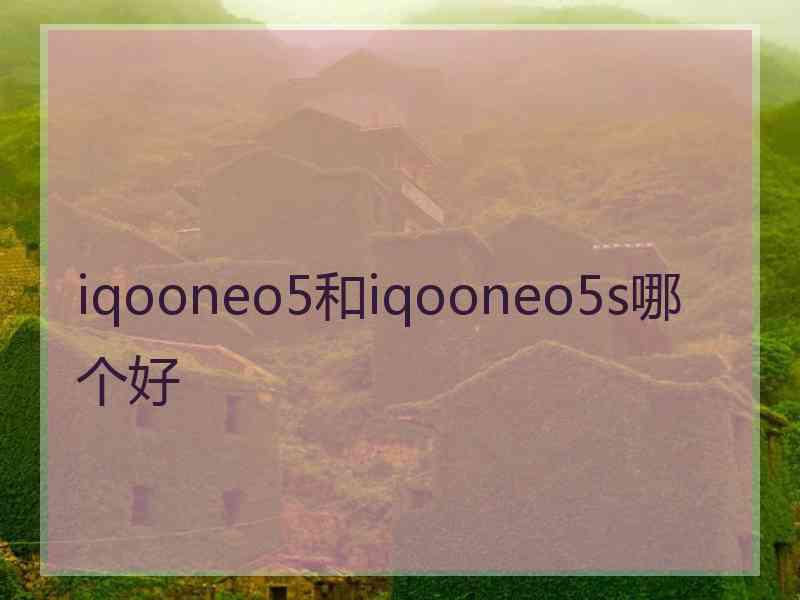 iqooneo5和iqooneo5s哪个好