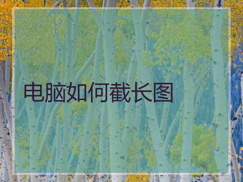 电脑如何截长图