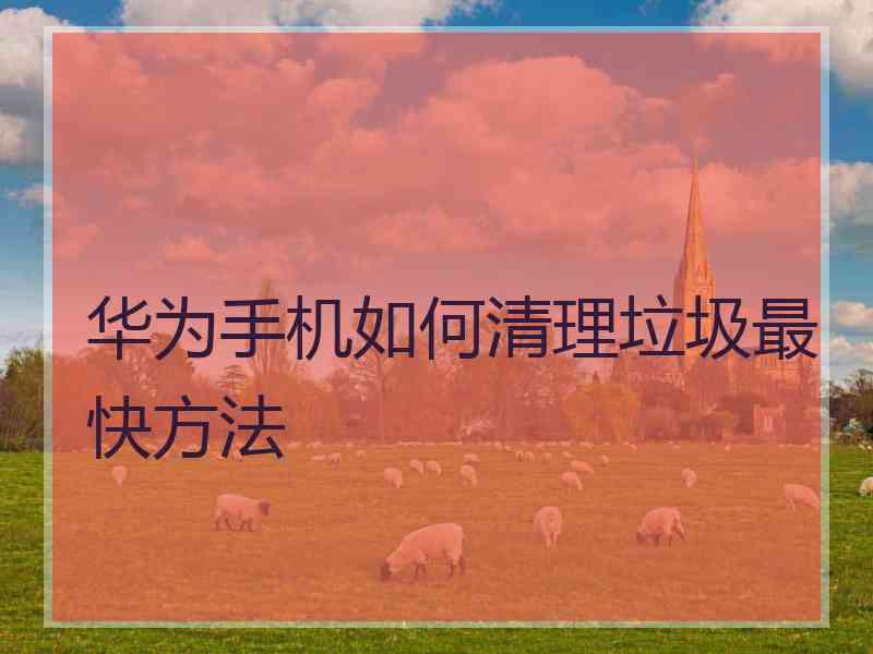 华为手机如何清理垃圾最快方法