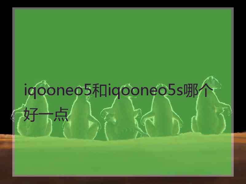 iqooneo5和iqooneo5s哪个好一点