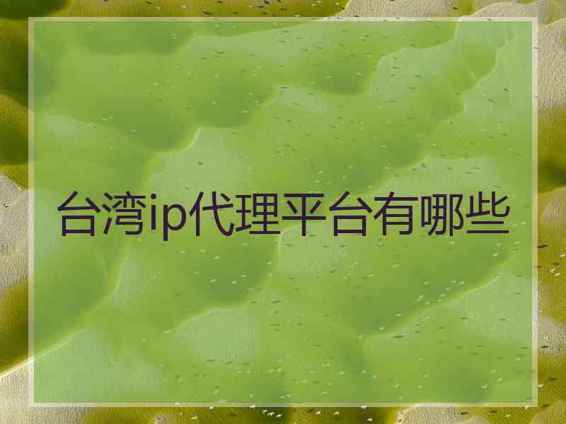 台湾ip代理平台有哪些