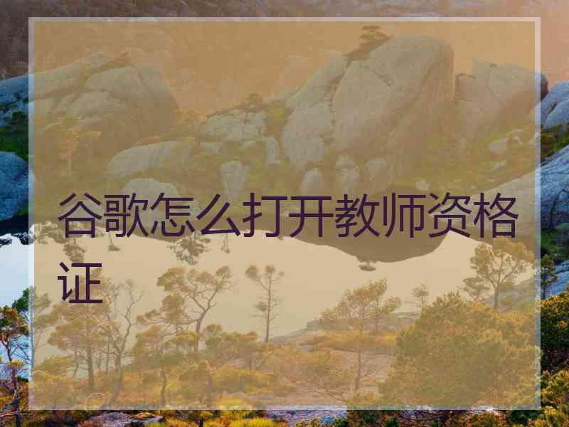 谷歌怎么打开教师资格证