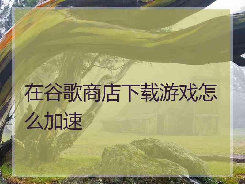 在谷歌商店下载游戏怎么加速