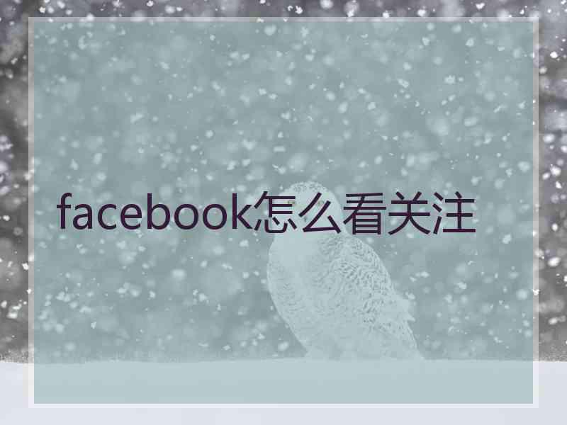 facebook怎么看关注