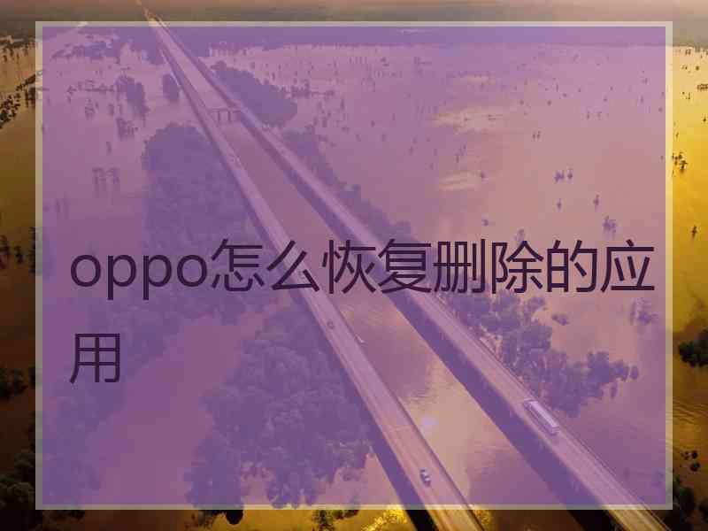 oppo怎么恢复删除的应用