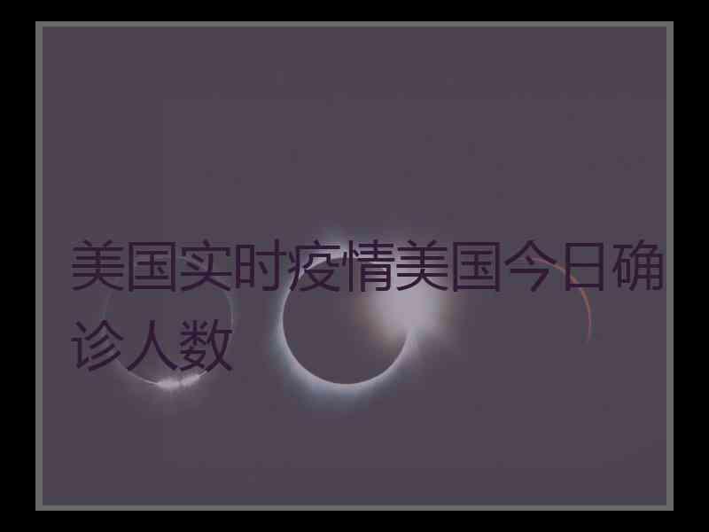 美国实时疫情美国今日确诊人数