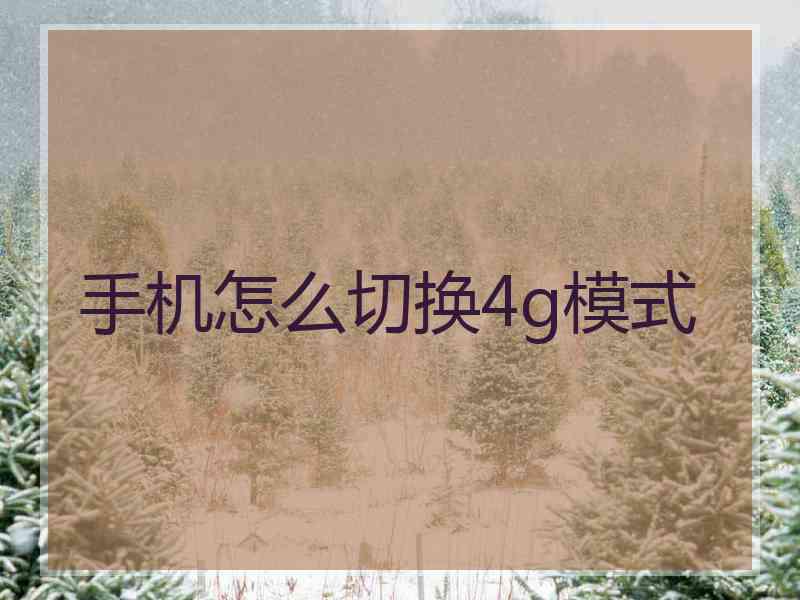 手机怎么切换4g模式
