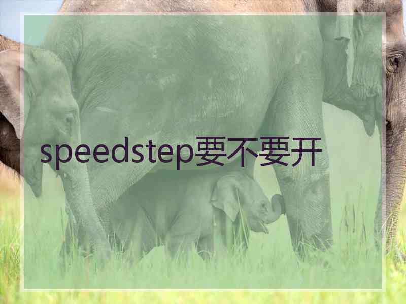 speedstep要不要开