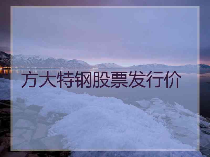 方大特钢股票发行价